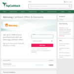 Menulog 100% Cashback on Delivery Orders ($10 Cap) @ TopCashBack