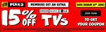 [Perks] Extra 15% off TV's (Excludes Pre Orders) + Delivery ($0 C&C/ in-Store) @ JB Hi-Fi