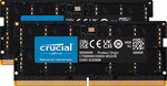 Crucial DDR5-4800 SODIMM CL40 (16Gbit) RAM, 64 GB Kit (2x32GB) $205.50 Delivered @ Amazon US via AU