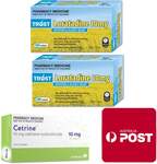 Hayfever Relief: 200x Loratadine 10mg + 30x Cetirizine 10mg $29.99 Delivered @ PharmacySavings