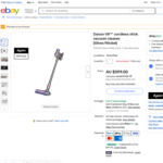 Dyson V8 Cordless Stick Vacuum Cleaner (Silver/Nickel) $369 Delivered @ Dyson Australia eBay