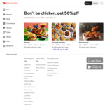 50% off ($30+ Spend) at Participating Chicken Restaurants (Max $30 off) @ DoorDash
