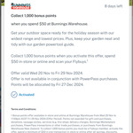 Collect 1,000 Bonus Points When You Spend $50 at Bunnings Warehouse @Flybuys