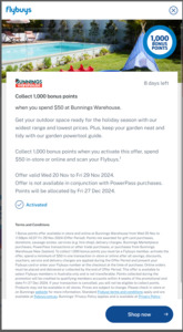 Collect 1,000 Bonus Points When You Spend $50 at Bunnings Warehouse @ Flybuys (Activation Required)