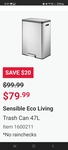 Sensible Eco Living Trash Can 47L $79.99 @ Costco Bundamba (Membership Required)
