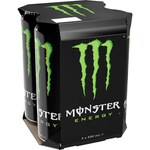 ½ Price: Monster Energy Drink 4x 500ml (Various Flavours) $8 (Excl. TAS) @ Woolworths