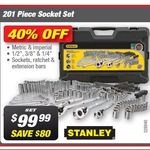 Stanley 201 Piece Socket + Tool Set Super Cheap Auto 40% off $99.99 - Save $80