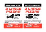 [SA Only] 3 large Pizza Hut pizzas $4.95 each pick up