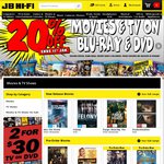 20% off Blu-Rays & DVDS @ JB Hi-Fi
