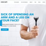 Four German-Made Razor Blades + Handle + Delivery for $4 (Normally $14) @ Oscar Razor (Monthly Subscription)