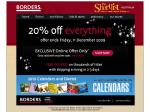 20% off Everything - Borders (Online Only)
