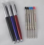 3 Quality Click Pens Black, Red, and Blue + 5 Spare Refills $7 + $5.99 Postage @ Mitrax