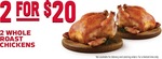 Red Rooster - 2 Chickens for $20 + $5 Sides