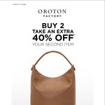 Oroton Oulet 40% Extra on SECOND Item Only When You Buy 2. Delivery $14.95
