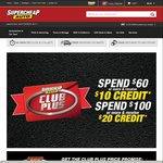 $10 Credit with $60 Spend, $20 Credit with $100 Spend @ Supercheap Auto (24th-26th Feb) [Club Plus Members]