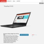 Lenovo Thinkpad T470 i5, 8GB, 500GB 7200RPM, FHD IPS, with Free Extended Battery Upgrade (17 hours) $1239 @ Lenovo