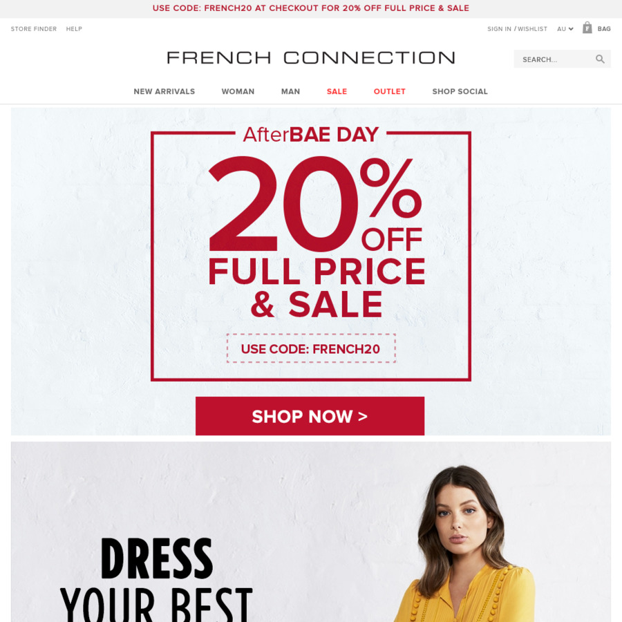 French Connection Take 20 off Full Price & Sale with Coupon FRENCH20