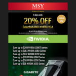 20% off Selected NVIDIA and AMD Graphic Cards @ MSY (in-Store)