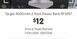 Target 4000mAh Power Bank 2 Pack Was $49 Now $12 @ Target