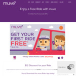 $12 off Your First Ride with Muve Rideshare [Melb, Bris, GC, Cairns]
