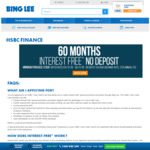 Get 60 Months Interest Free + $79 Annual Fee from HSBC Finance at Bing Lee