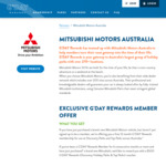 1yr Membership for New Mitsubishi Owners Joining G'day Rewards, or $500 G'DAY Rewards Voucher for Existing G'day Members