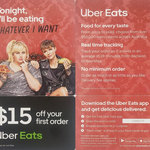 $15 off Uber Eats First Order