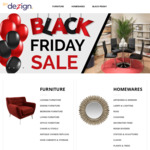By Dezign Furniture Black Friday Sale, up to 55% off Sofas, 65% off Dining, 50% off Beds and 40% off Homewares