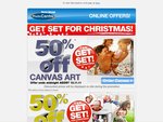 50% off on All Canvas Art and All Photo Gifts + Delivery Charges - HARVEY NORMAN