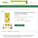 Wishbone Pasture Lamb Grain-Free Dry Dog Food 10.88kg $19.99 (Was $121) + Delivery @ Budget Pet Products