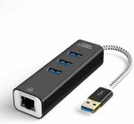 3-Port USB 3.0 Hub with Gigabit Ethernet Adapter $13.64 (Exp), USB C to VGA Adapter $12.34 + Delivery @ CableCreation Amazon AU