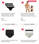 Calvin Klein Men's Hip Brief or WB Cotton Stretch Underwear, 3 Pack $9.99 + Shipping ($0 with First) @ Kogan