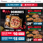 Value Range Pizzas $4, Value Max $5, Traditional $7, Premium $9, Garlic Bread $2 @ Domino’s (Select Stores)