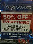 50% off Everything at Sports Fever, enex100, Perth CBD