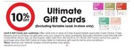 10% off Ultimate Gift Cards (Excludes Variable Load) @ Coles