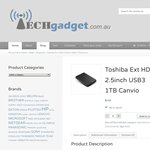 Toshiba Exteral HDD 2.5inch USB3 1TB Canvio $110 Plus Shipping in OZ $12 to $17