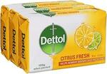 Dettol Bar Soap Citrus Fresh 3 x 100g $2.20 ($1.98 S&S) + Delivery ($0 with Prime/ $59 Spend) @ Amazon AU