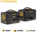 AU VTOMAN 2376Wh Jump 1500X Power Station WITH 1500W Expansion Battery - $584 delivered with eBay plus.