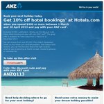 10% off Hotels.com for ANZ Card Holders