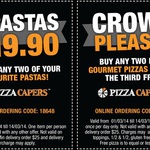 Pizza Capers Buy Two Pizzas Get One Free + Pasta Deal