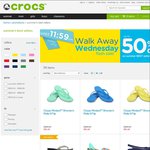 Crocs Australia "up to 50% off" Walk Away Wednesday Flash Sale
