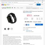 Apple Watch Sport 42mm Black Sport Band $511 - Kogan eBay Group Deal ($498.22 with CashRewards)