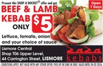 $5 Kebab Deal - Zaza Kebabs @ Lismore NSW via ShopaDocket