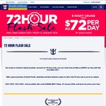 Royal Caribbean "Flash Sale" for Cruises in Feb 16 - 8 Night Cruise from $72/Day PP (Quad Share)