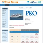 P&O Pacific Pearl Cruise - 16 Nights - Ex Sydney - Sth Pacific - Interior Quad Share Cabin @ $780 Per Person Via CruiseAgency
