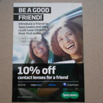 10% off Contact Lenses for a Friend from Specsavers