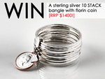 Win a Von Treskow Sterling Silver 10-Stack Bangle with Florin Coin Worth $1,400 from Von Treskow Jewellery