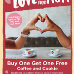 Mrs Fields Mother's Day Promotion: Buy One, Get One Free Coffee & Cookie (For Club Cookie Members)