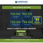 Carpet Cleaning in Brisbane 3 Bedrooms $55.00 @ Carpestology