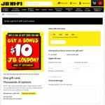 Buy $100 JB Gift Card & Get Bonus $10 Coupon, HTC 10 32GB $499 (Save $100), Sony Xperia XZ $599 (Save $100) @ JB Hi-Fi